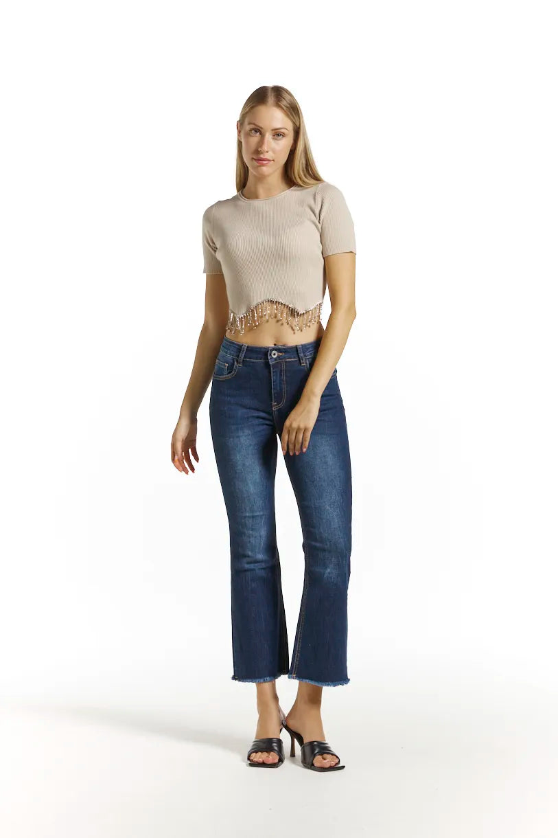 Short flared jeans