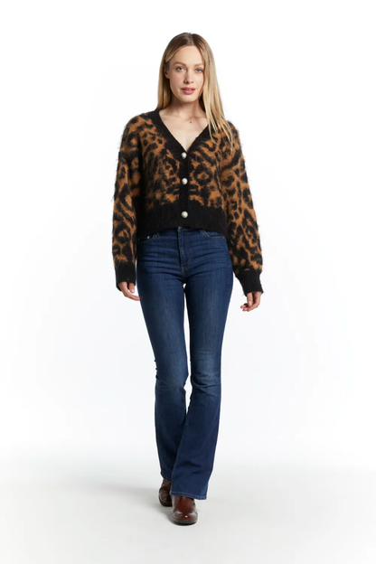 Casaco de malha com animal print