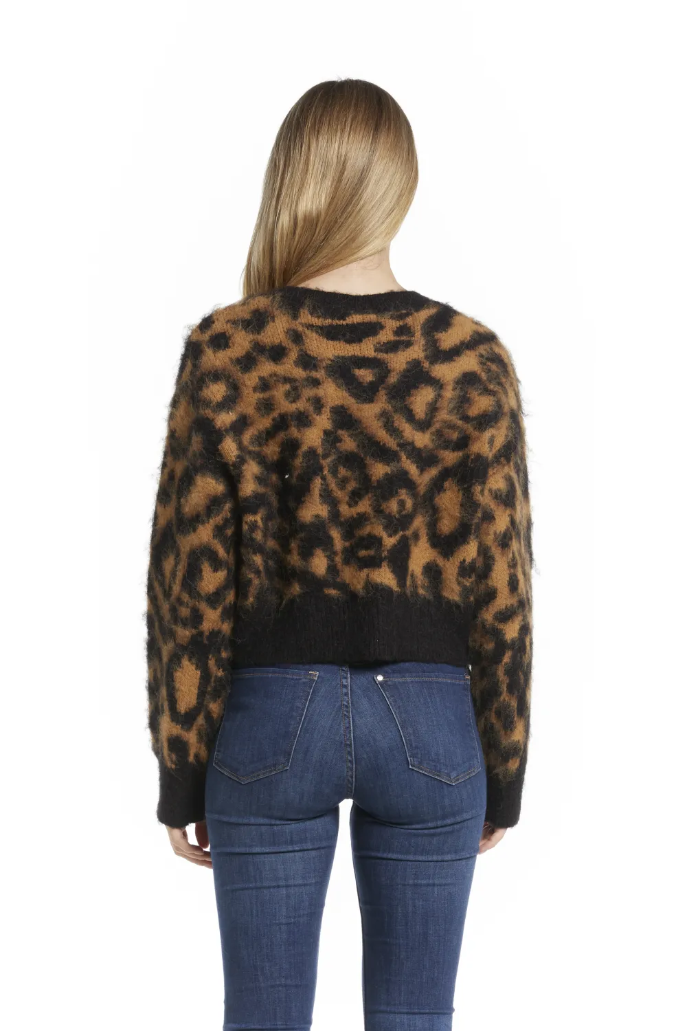 Casaco de malha com animal print