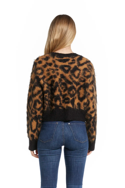 Casaco de malha com animal print