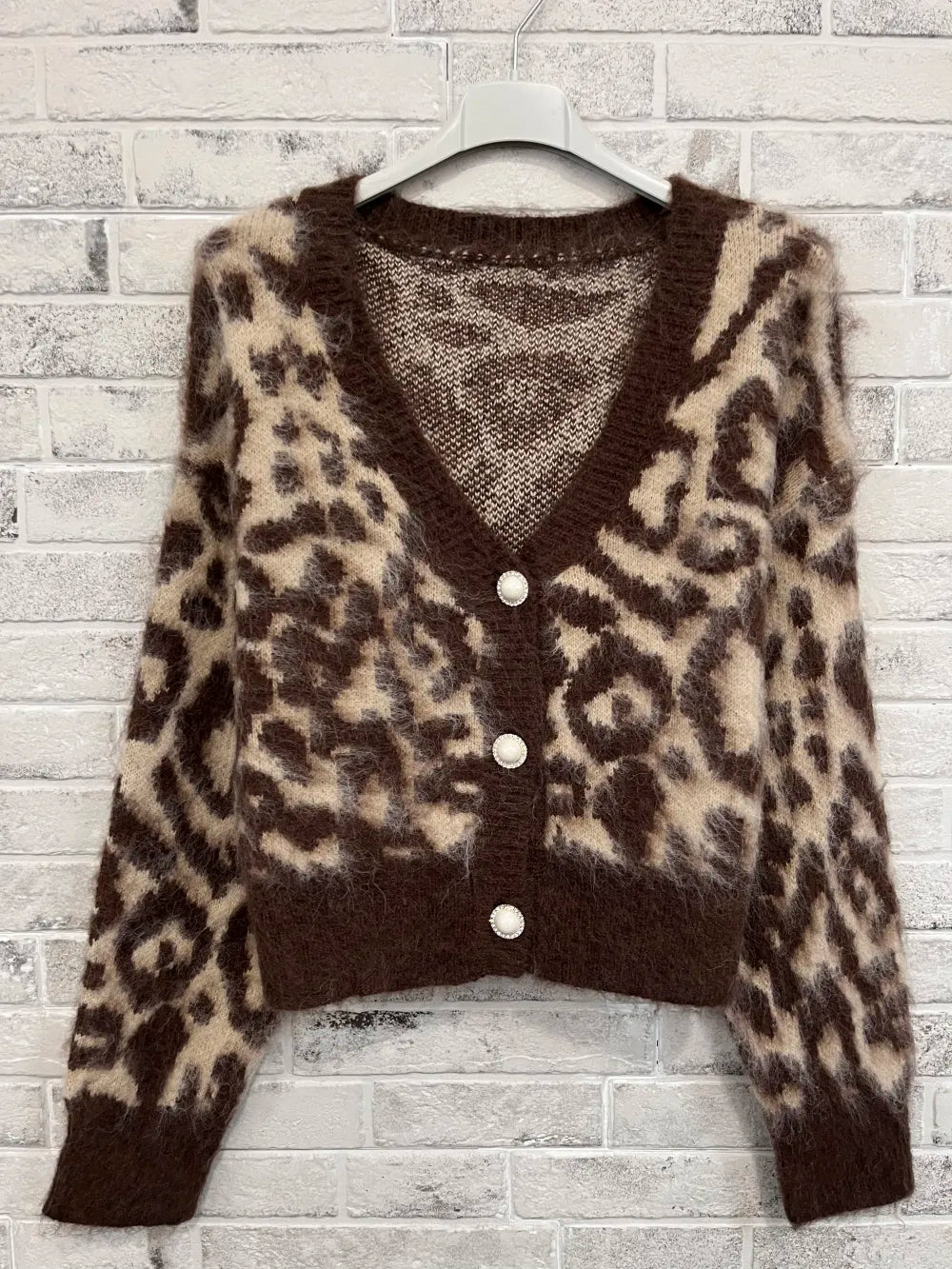 Casaco de malha com animal print