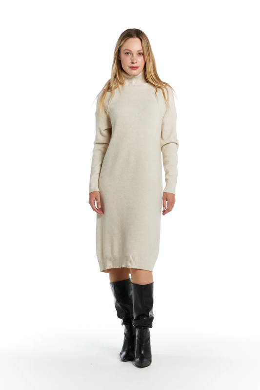 High neck knit dress