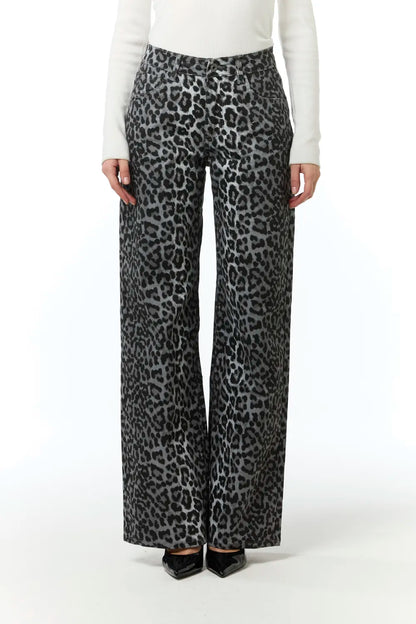 Leopard print jeans