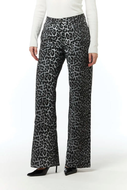 Leopard print jeans