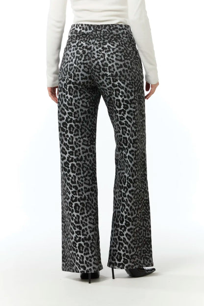 Leopard print jeans