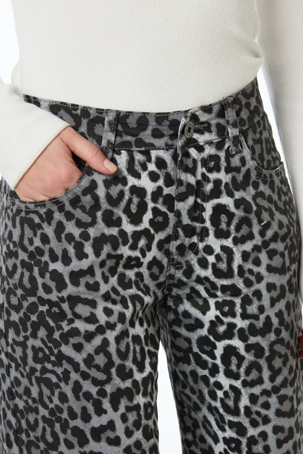 Leopard print jeans