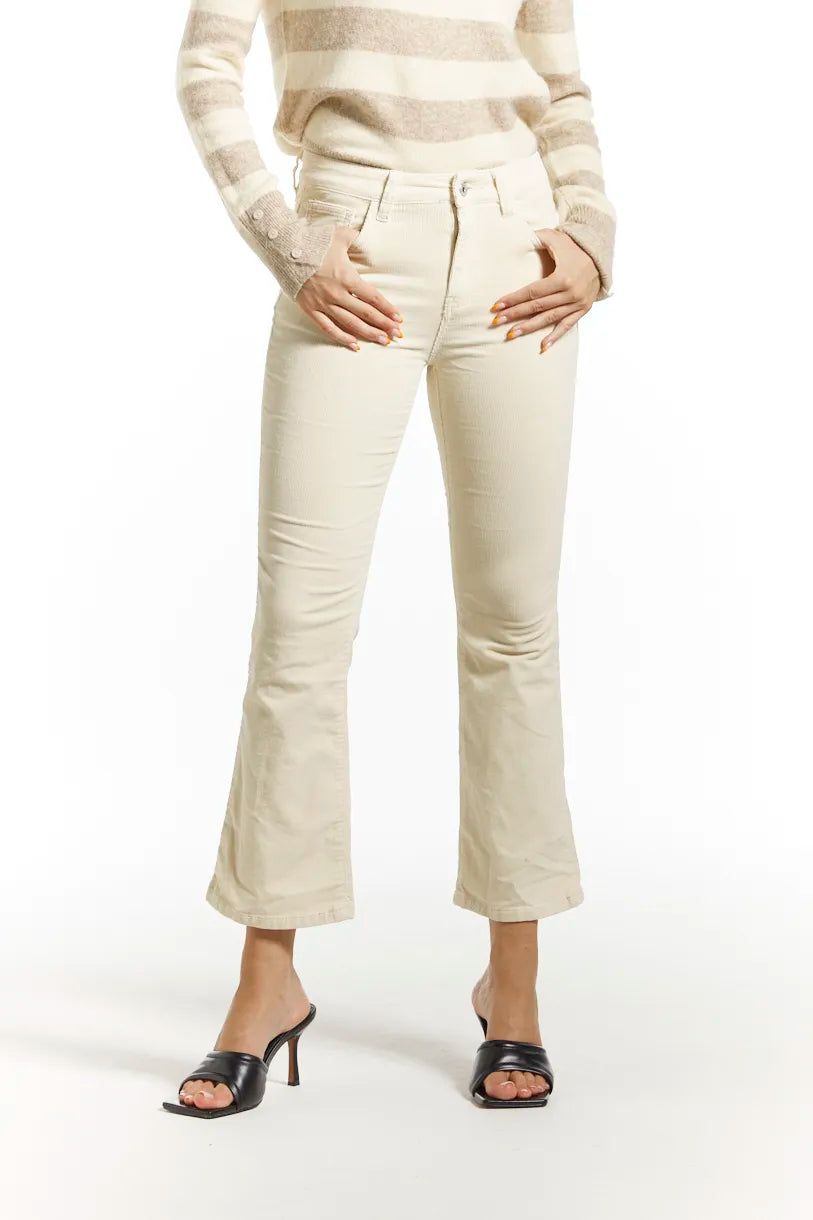 Bell-bottom corduroy trousers