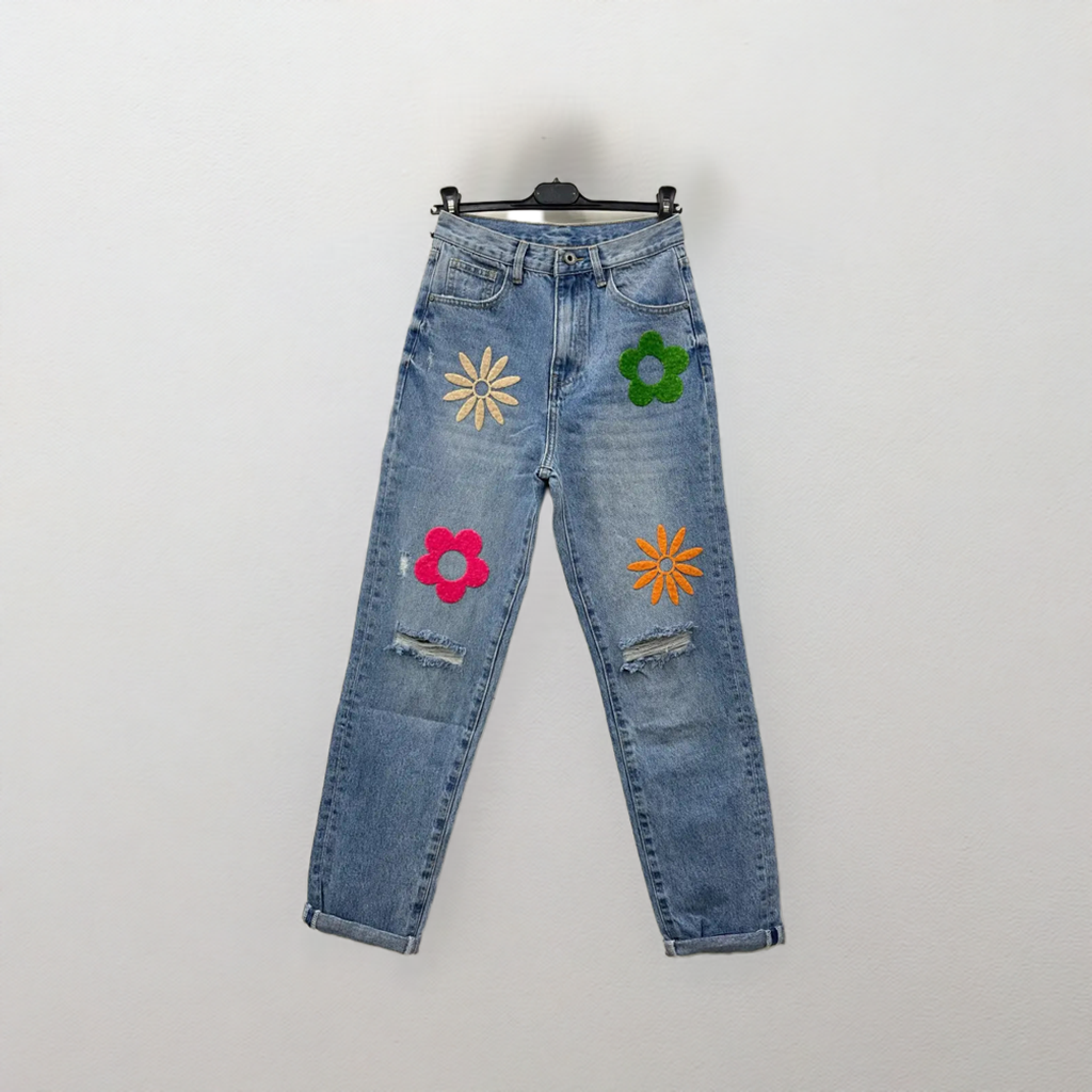 Jeans with flowers